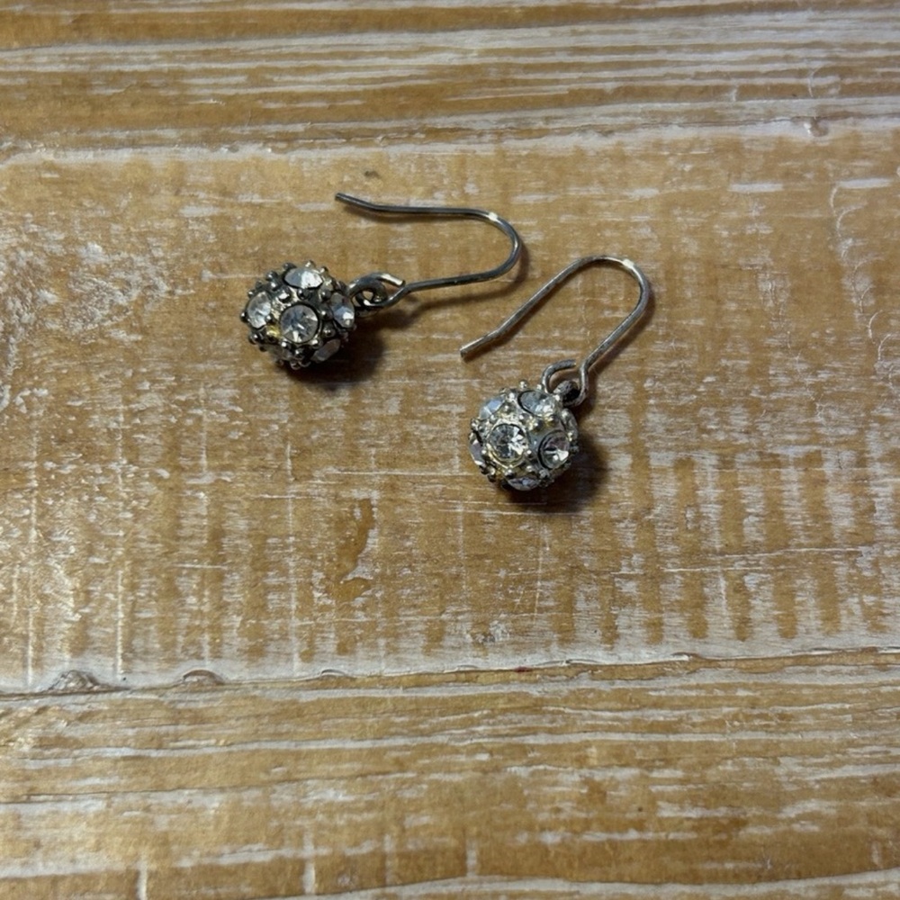 Vintage Art Deco 1940s-1950s Rhinestone Ball Earrings